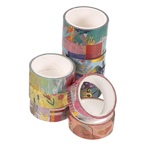 Lurrose 10 Rollen Taschendekorband Klebepunkte Washi-tape-dekoration Klebeband Klares Washi-tape Kariertes Band Spender Klebestreifen Folie Washi Tape Notizbuchbänder Japanisches Papier von Lurrose