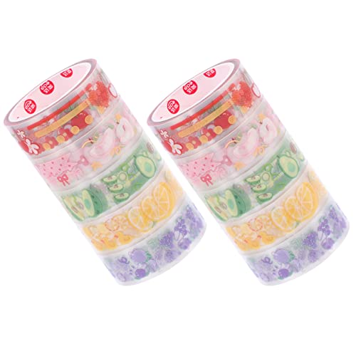 Lurrose 10 Rollen Transparentes Washi-tape Süßes Band Spender Durchsichtiges Klebeband Fruchtband Hund Dekorative Abdeckbänder Gemustertes Band Doppelt Streifen Haustier (polyester) von Lurrose