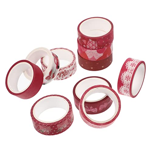 Lurrose 10 Rollen Valentinstag Washi Tape Sammelalbum Aufkleberband Verpackung Müll Klebeband Nachfüllen Gesichtsband Scrapbook-papier Gel Straßenband Streifen Funkeln Japanisches Papier von Lurrose