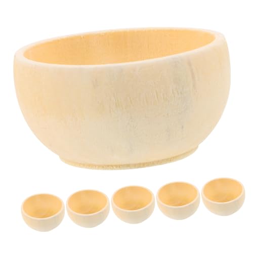 Lurrose 10 Stk Holzschüssel Dip-Sauce-Schüssel Farbsortierschalen Prise Schalen zum Kochen prep bastel materialien Holzdekoration Mini-Holzschalen Holzschalen zum Selbermachen hölzern von Lurrose