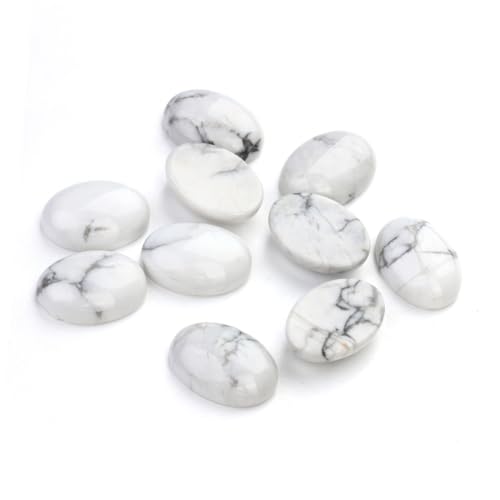 Lurrose 10 Stk Howlith-stein-cabochons Schmuck Zeit Accessoires Zubehör Achat-edelstein-patch Cabochons Zur Schmuckherstellung Ovale Steincabochons Lose Steinperlen Weiß von Lurrose