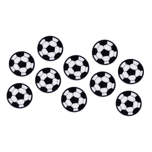 Lurrose 10 Stück Fußball Aufkleber Zum Quilten Polsterstoff Kleidungsetiketten Quilt/Batting/Sport Patches Aufnäher Zum Aufnähen Jungen Stickerei Blumen Gewebte Fußball Patches von Lurrose