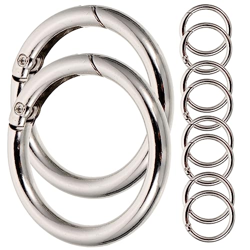 Lurrose 10 Stück Geteilte Federschnalle Karabiner Kreis Großer Schlüsselanhänger Ring Reifen Verschlüsse Ketten Kreis Clips Karabiner Clip Runde Gestelle Runde Karabiner Clip Ringe von Lurrose