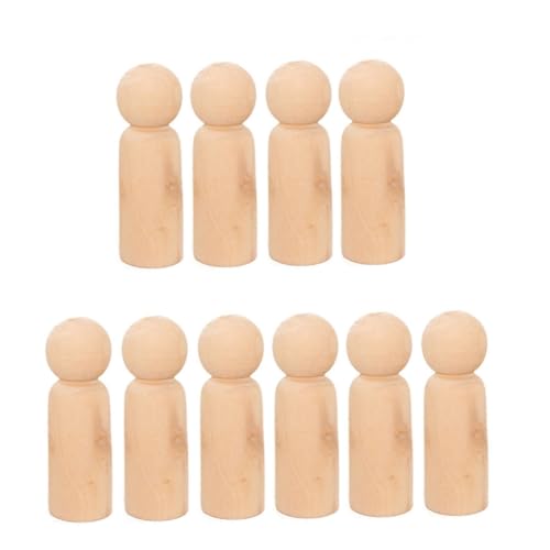 Lurrose 10 Stück Unvollendete Holzpuppen Zum Basteln DIY Puppenrohlinge Für Kreative Heimdekoration Ideal Für Und Vielseitig Einsetzbar Ornament Oder von Lurrose