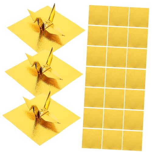 Lurrose 100 Blatt Einseitiges Perlmutt-Origami Faltpapier selber basteln Quadrate kreatives Faltpapier papierschere pauspapier Origami-Papierverzierung Origami-Papier für Golden von Lurrose