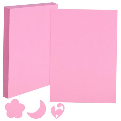 Lurrose 100 STK Farbiger Karton Kartonpapier Farbiges Kopierpapier Farbiges Papier Pastellkarton Karten Aus Aquarellpapier Karton Aus Farbigem Papier Bunte Papiere A4-farbkarton Rosa von Lurrose