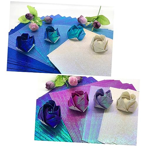 Lurrose 100 Stück Glänzendes Faltpapier Quadratisch Schillerndes DIY Handwerkspapier 10 Farben Für Kreative Papierschnitte Und Origami Projekte Ideal Für Bastelarbeiten Und von Lurrose