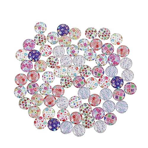 Lurrose 100 Stück Halloween Eulen Zeit Edelstein Glas Patch Cartoon Aufkleber Bunte Schmuck Kreis Aufkleber Halbrunde Kuppel Cabochons DIY Schmucksuche Runde Aufkleber Runder Zeit von Lurrose