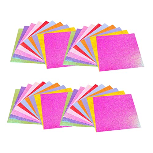 Lurrose 100 Stück Origami Bastelsets Mit Perlenglitzer Und Doppeltem Glanz Mini Bastelsets Blech Bastelfolie Quilling Origami Papier Geschenkpapier Farbiges Papier Handgeschöpftes von Lurrose