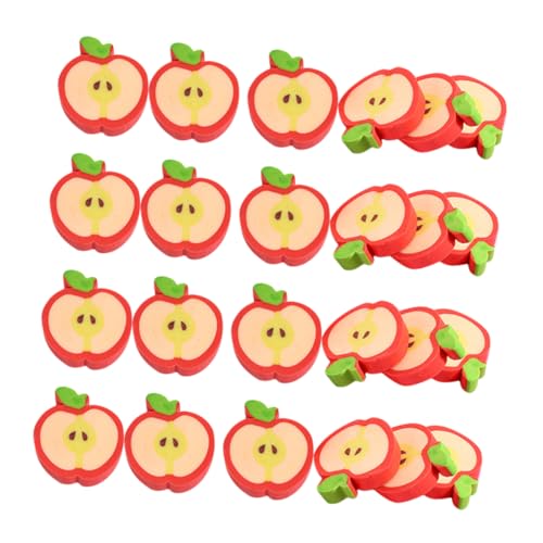 Lurrose 100St Apfel-Radiergummi Mini Radiergummis dekorativer Radiergummi lustiger Radiergummi Kinder Radiergummis Obstform Radiergummis Mini-Cartoon-Radierer Kinder malen Radiergummis von Lurrose