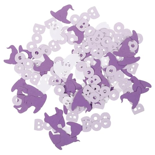 Lurrose 100St Halloween Konfetti Halloween-Pailletten Halloween-Geisterkonfetti aufdecken Halloween-Konfetti Halloween Wurf Props Halloween-Streuung Hexenhut Konfetti Papier Violett von Lurrose