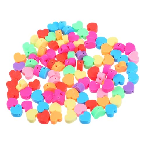 Lurrose 100St Liebe Perlen Charm-Armbänder handwerkliche Herstellung von Perlen kinder bastelset basteln für kinder Schmuckherstellung aus Perlen bunte Liebesperlen Polymer-Ton Colorful von Lurrose