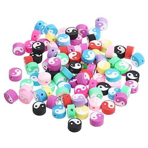 Lurrose 100St Polymer-Tai-Chi-Perlen Armbänder Armband Perlen Masse Türkis Reize bracelet beads armbandperlen charms anhänger Tai Chi lose Perlen Armband lose Perlen Polymer-Ton Colorful von Lurrose