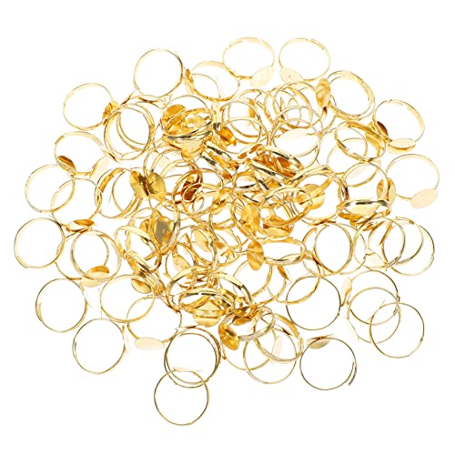 Lurrose 100St Verstellbarer Ringhalter Charme Zubehör Schmuck Biegeringe Leerzeichen Ring Lünette offen Ring leer selber machen Ringrohlinge für DIY DIY-Ringbasispads Ringe Teile Legierung von Lurrose