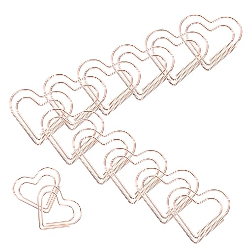 Lurrose 100St selbstklebende Kabelklemmen Jumbo-Büroklammern Clips Klemmbretter Papier bookmarks book marks weihnachten Büroklammern klein Dokumentenklammern Metall Rose Gold von Lurrose