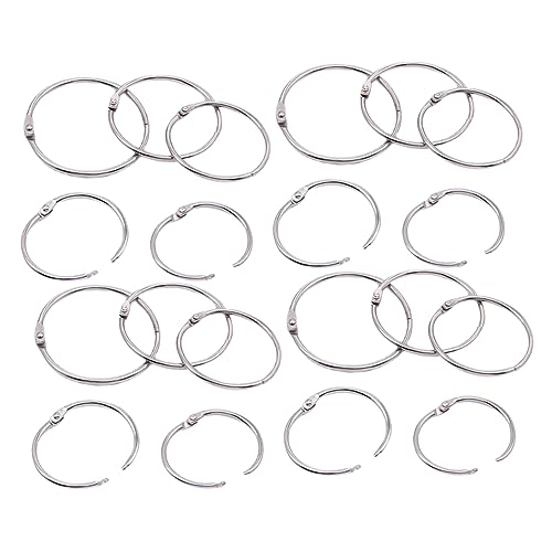 Lurrose 100st Bindering Schlüsselanhängerringe Ringmaß Schlüsselband Bindemittel Schlüsselring-clips Buchbindeset Ordner Für Bürobedarf Mini-ringbuch Mit 3 Ringen Ringclips Eisen Silver von Lurrose