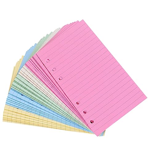 Lurrose 100st Notebook-innen Kern Füllpapier Für Notizblöcke Füllpapier Mit 6 Löchern Papierplanereinlagen A5-ringbuch A5 Loseblattpapier A5 Ordnereinlagen A5-planer A5 Einsätze Colorful von Lurrose