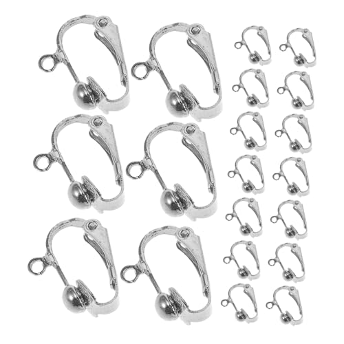 Lurrose 100st Ohrringe Ohrclip Clip-on-ohrring-adapter Ohrring-clips Clip Auf Ohrstecker Zubehör Für Die Herstellung Von Clip-ohrringen Ohrringe Zum Öffnen Der Ohren Kupfer Silver von Lurrose