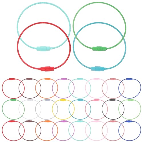 Lurrose 100st Schlüsselanhängerringe Schlüsselhaken Schlüsselband Schlüsselanhänger Aus Stahldraht Auto Verschlüsse Luftmarke Schlüsselanhängerkabel Karabinerhaken Multi Rostfreier Stahl von Lurrose
