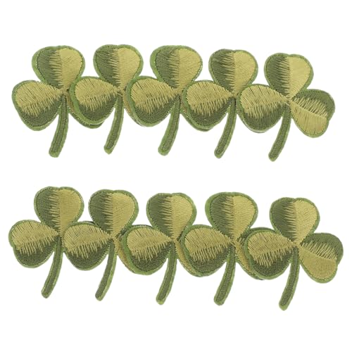 Lurrose " Blätter-stickerei-aufnäher 10er-pack Dekorative Kleeblatt-aufbügler Für St. Patricks Day Mode von Lurrose