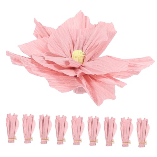 Lurrose 10St Blumenstrauß aus Krepppapier gefälscht Dekorationen für Party feenhafte Partydekorationen room decoration raumdeko Papierblumen-Anhänger Papierblumen zum Basteln Rosa von Lurrose