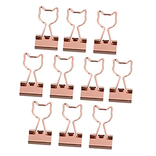 Lurrose 10St Büroordner Papierklammern für Dokumente Aktenordner-Clip Geldscheinklammern clipboard büroorganisation Büroklammern für Aktenordner dekorative Papierklammern Metall Rose Gold von Lurrose