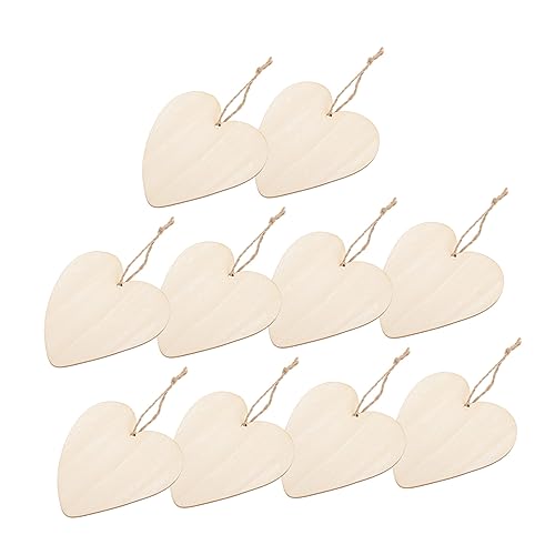 Lurrose 10St Liebe Holzanhänger Herz-Dekor Herz Girlande zum Selbermalen für valentinstag valentinsgeschenk hölzerne DIY malerei dekor DIY-Accessoire aus Holz von Lurrose