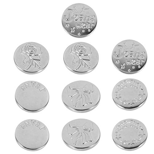 Lurrose 10St Nagelfreie Metallknöpfe Befestigungselemente Ersatz-Jeans Nicht-Hosenknöpfe Knopf Combo knöpfe für jeanshosen buttons for jeans Jeans-DIY-Accessoires Jeans-Accessoires Silver von Lurrose