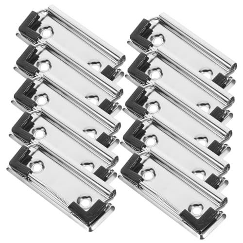 Lurrose 10St Schreibblockhalter Planertafel-Clips Halter für Büroklammern Klemmbrettklemmen papierklammer paperclips multifunktionale Klemmbrett-Clips Klemmbretter aus Metall Silver von Lurrose