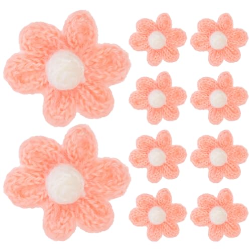 Lurrose 10St kleiner Blumenbeet Pflanzen Aufnäher Stoffblumen realistische künstliche Blumen Patch aufnähen Kleiderflicken Kleidungs-Patch-Ornamente Patches nähen Flecken Garn Rosa von Lurrose