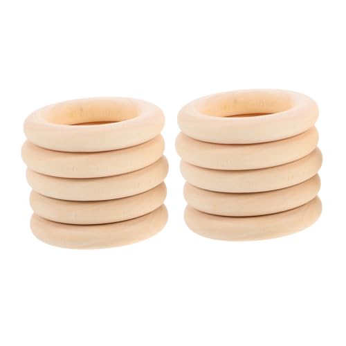 Lurrose 10st Bastelring Aus Holz Metallreifen Für Bastelarbeiten Diy-bastelarbeiten Handgemachtes Diy Bemaltes Holz Ringe Zum Basteln Makramee Ringe Holz Selbstgemachte Ringe Madera Khaki von Lurrose