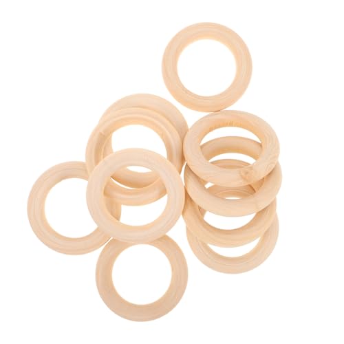 Lurrose 10st Bastelring Aus Holz Ring Handwerk Makramee-ring Schichtholzkreis Ölgemälde-anhänger Treibholz Zum Basteln Holzkreise Zum Basteln Reifenringe Basteln Diy-ring Häkelring Khaki von Lurrose