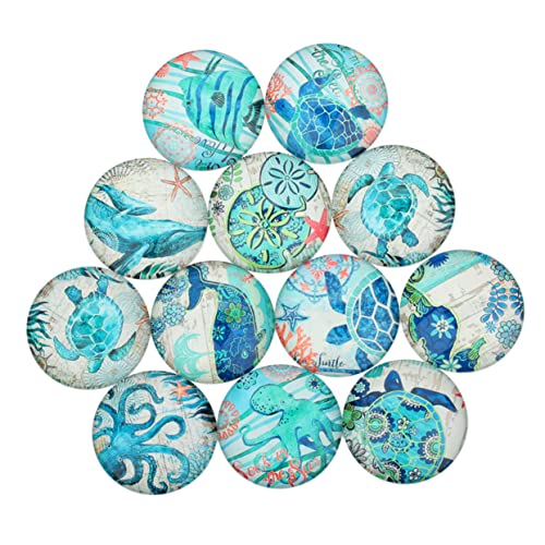 Lurrose 10st Glasmalerei Nautische Küste Wohnungseinrichtung Diamant Für Die Schmuckherstellung Cabochons Mosaikfliesen Edelsteine Reize -verzierungen Glasdekor Kuppel Billet Patch Strand von Lurrose