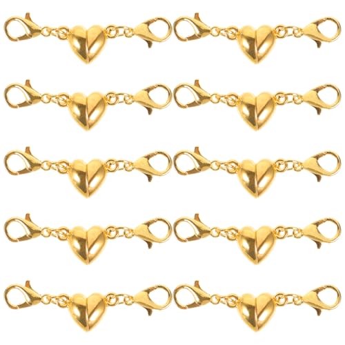 Lurrose 10st Magnetschnallenschmuck Magnetverschluss Magnetischer Türverschluss Stift Schließe Ring Kette Magnetverschlüsse Halter Magnetische Armbandverschlüsse Kupferlegierung Golden von Lurrose