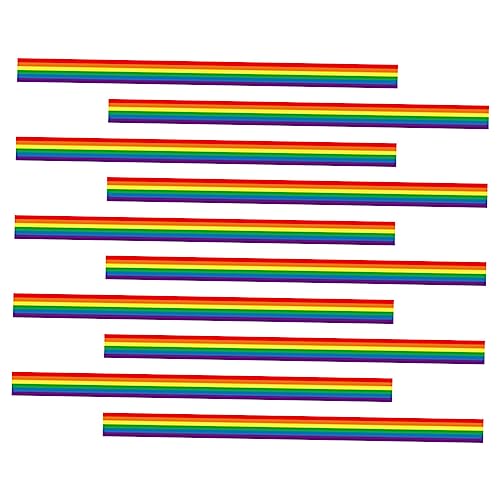 Lurrose 10st Regenbogenband Flagge Blumensträuße Stolz Sackleinen Bänder Dekorativ Dekorationen Outfit Zeremonie Geschenkband Partyzubehör Zartes Haarband Wickelband Polyester von Lurrose