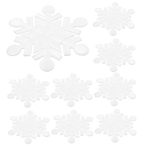 Lurrose 10st Schneetuchaufkleber Selber Machen Kostümaufkleber Kleidungsflicken Kreativer Kleidungspatch Schneeflocken-applikation Schneemann-patches Weihnachtsaufkleber Kostüme Weiß von Lurrose