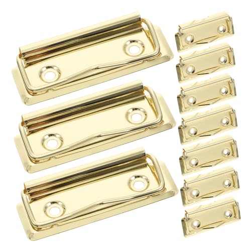 Lurrose 10st Zubehör Für Plattenklemmen Klemme Für Büro-klemmbretter Klemmbretter Aus Metall Datei-clip Befestigungsklammern Für Klemmbretter Büroklammern Golden Aluminiumlegierung von Lurrose