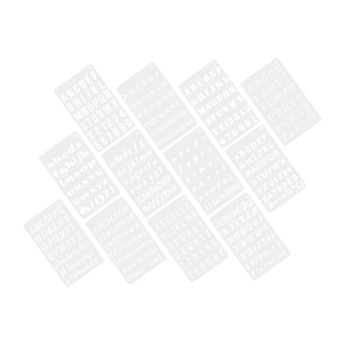 Lurrose 12 Blatt Kontovorlage Alphabet Stanzformen Buchstaben Schablonen Schablonen Haushalts Spray Schablonen Alphabet Form Schablonen Für Airbrush Basteln Kunststoff von Lurrose