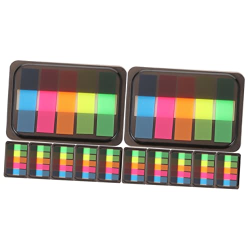 Lurrose 12 Boxen Fluoreszierende Haftnotizen Neon Seitenmarkierung Textmarker Klebeband Tabs Haushalts Seitenmarkierung Professionelle Seitenmarkierung Lesestreifen von Lurrose