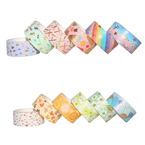 Lurrose 12 Rollen Handbuch Und Klebeband Bastelband Diy Washi Tape Diy Liefert Washi Tape Aus Goldfolie Abdeckband Für Diy Scrapbooking-klebeband Diy Klebeband Papier Blue von Lurrose