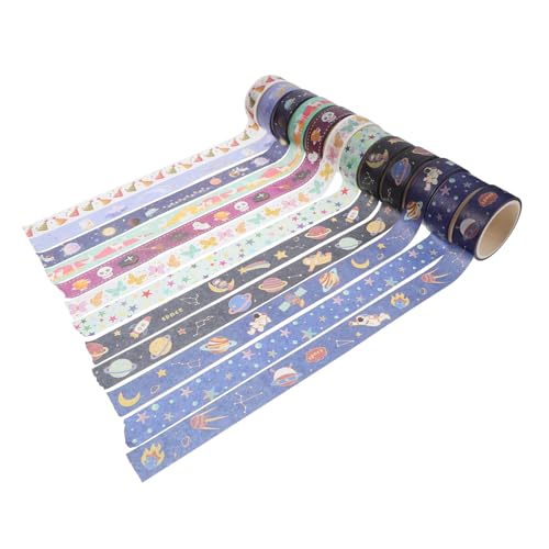 Lurrose 12 Rollen Nachtleuchtendes Japanisches Papier Journaling Aufkleber Scrapbooking Packband Dekoratives Klebeband Multifunktionales Klebeband Geschenkbandspender Klebeband von Lurrose