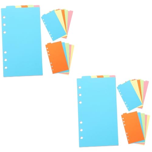 Lurrose 12 Sätze Index-Trennseite Organisator-Nachfüllpapier buntes Nachfüllpapier trennstreifen für ordner Indexkarten Registerkarten Loseblatt-Karteikarten Notebook-Papierteiler Colorful von Lurrose