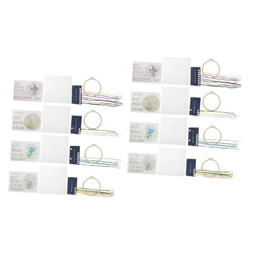 Lurrose 12 Sets Stick Lustiges Stickset Blumenmuster Stickzubehör Stickstift Set Stickvorlagen Stickset Für Anfänger Stoff Abs von Lurrose