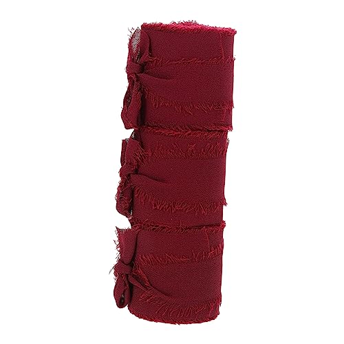 Lurrose 12 Stk Chiffon- Spitzenbesatz Geschenkbänder Spitzenband Rote Girlande Für Fransen Aus Chiffonband Spitzenbänder Zum Basteln Hochzeitsband Diy Bastelband Polyester von Lurrose