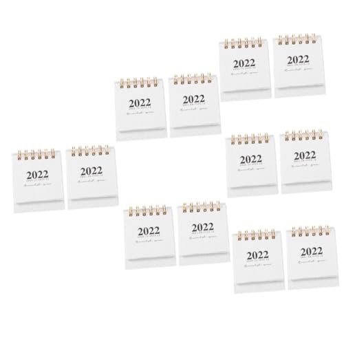 Lurrose 12 Stk Einfacher Mini-Tischkalender büro kalender tischkalender basteln schuljahreskalender schöne deko tragbare Staffelei Memo-Kalender Bürokalender Mini-Standkalender Papier Weiß von Lurrose