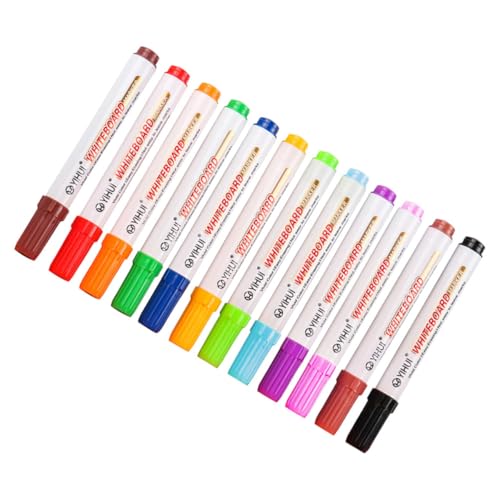 Lurrose 12 Stk Löschbarer Whiteboard-marker Bulk-aquarellstifte Kleine Whiteboard-aquarellstifte Tragbare Aquarellstifte Schreibstift, Aquarellstifte Löschbare Stifte Weiße Tafel Plastik von Lurrose