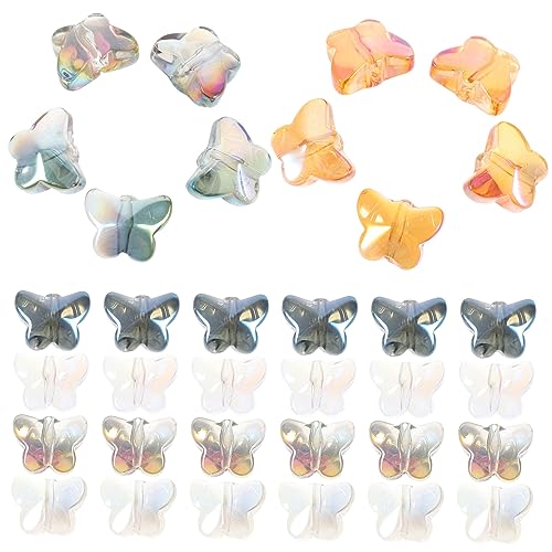 Lurrose 120st Materialien Für Diy-anhänger Schmetterlings-anhänger Zubehör Für Schmuckperlen Schmetterlinge Zaubern Rondell-perlen Charms Zum Selbermachen Von Schmuck Strass-anhänger Glas von Lurrose