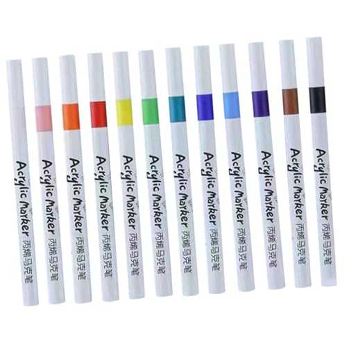 Lurrose 12st Acrylmarker Praktische Lackmarker Tragbare, Schnell Trocknende Marker Schnell Trocknende Farbstifte Wasserfarben Stifte Farbstifte Farbmarkierungen Acrylstifte Plastik von Lurrose