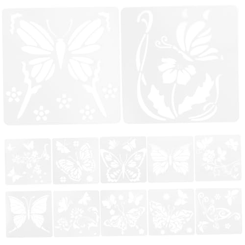 Lurrose 12st Schmetterling Zeichnungsvorlage Schminkschablonen Schablonen Zum Bemalen Von Wänden Tortendeko Einschulung Schmetterlingsschablonen Kuchen Kind Das Haustier Beschilderung Weiß von Lurrose