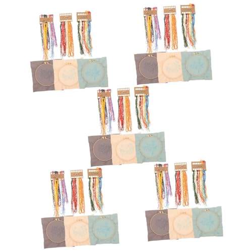 Lurrose 15 Sets Stickmaterial Set Stickset Stickgarn DIY Nadel Sets Stich Set Für Anfänger Kreuzstich Sets Stickmaterial Set Kreuzstich Set Aus Kunststoff von Lurrose